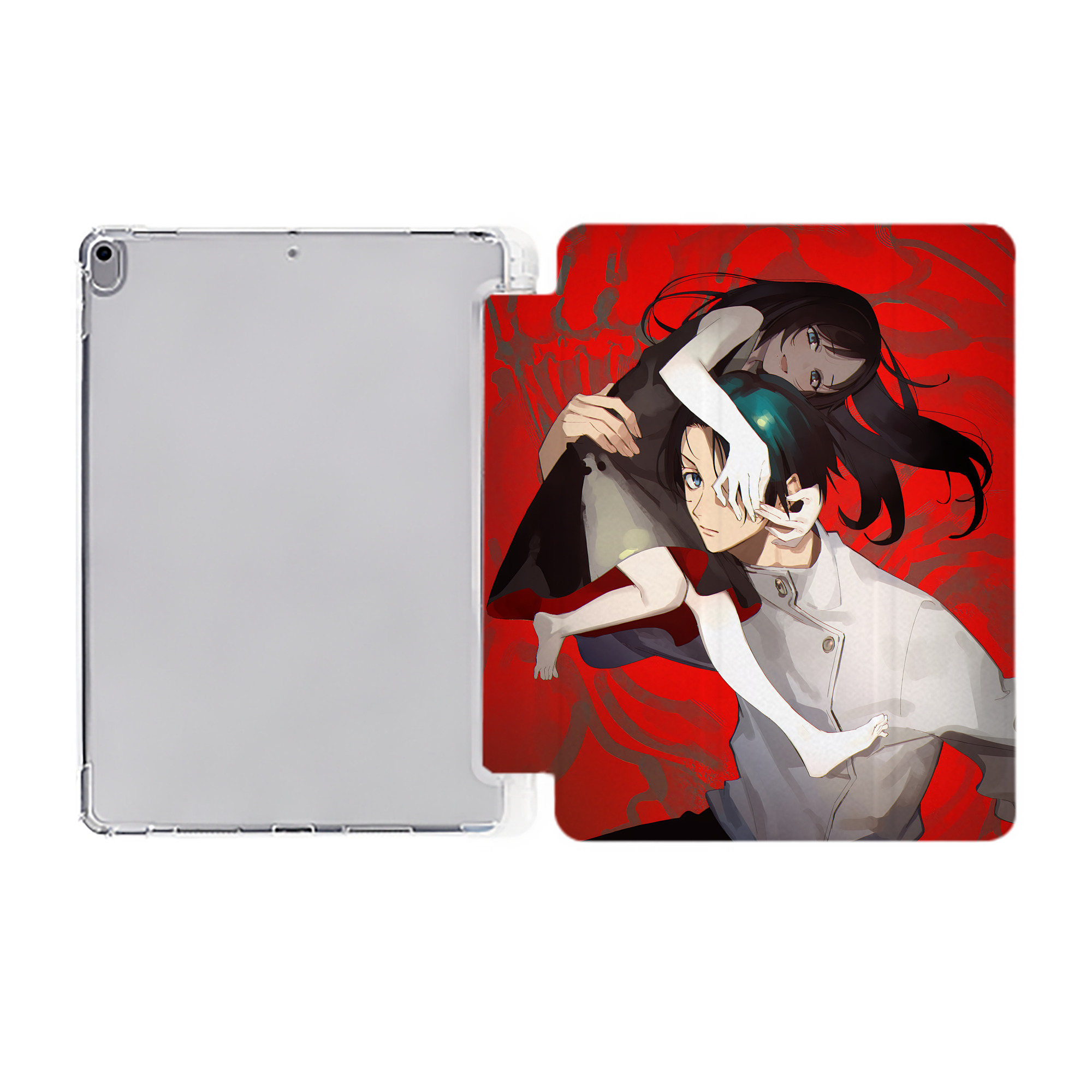 （画像用） 呪術廻戦 Jujutsu Kaisen IPad ケース ペン収納付き 三つ折りスタンド PUレザー×シリコン 対応機種9.5/10.5/10.9インチ